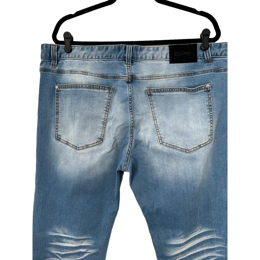 Mackeen Jeans Mens Size 40 Nite Market Button Fly Denim Skulls‎ Flames Mohawk - Picture 6 of 16
